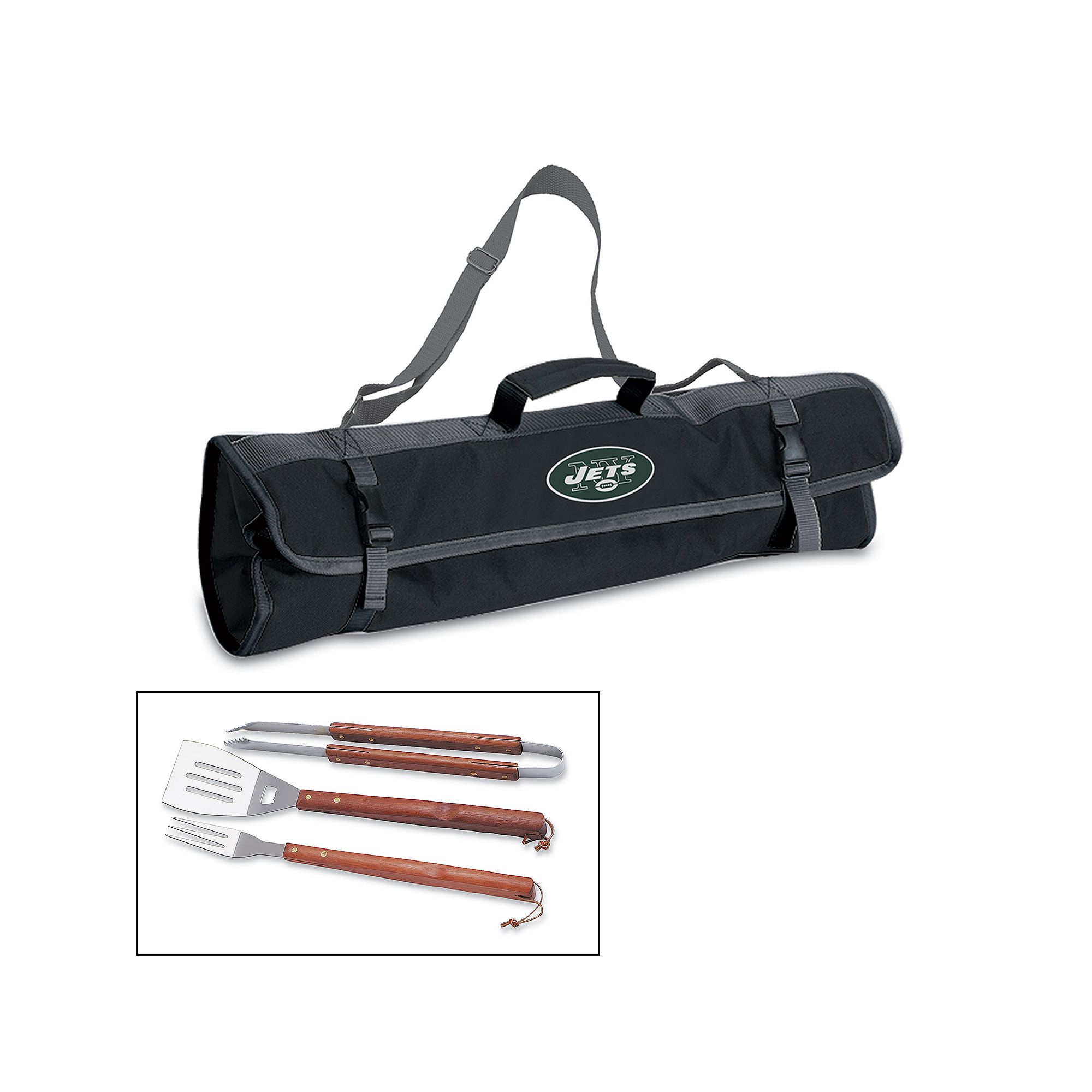 Picnic Time New York Jets 4-pc. Barbecue Tote Set, Black