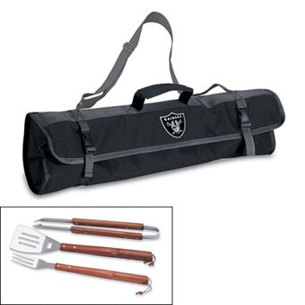 Picnic Time Oakland Raiders 4 pc Barbecue Tote Set