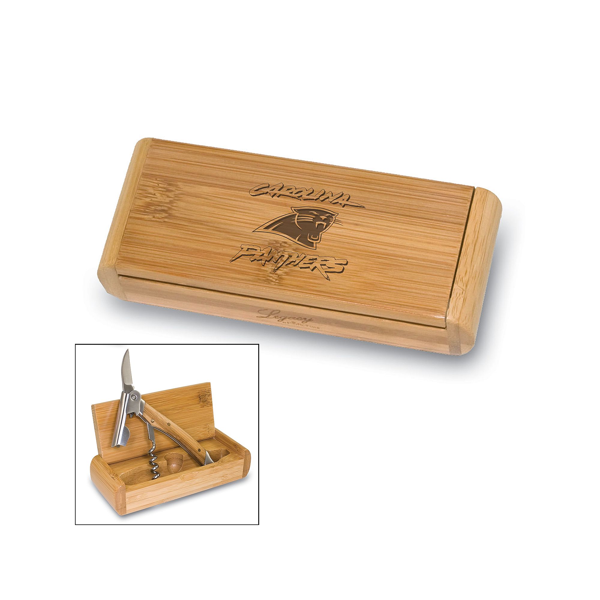 Picnic Time Carolina Panthers Elan Corkscrew Set, Brown