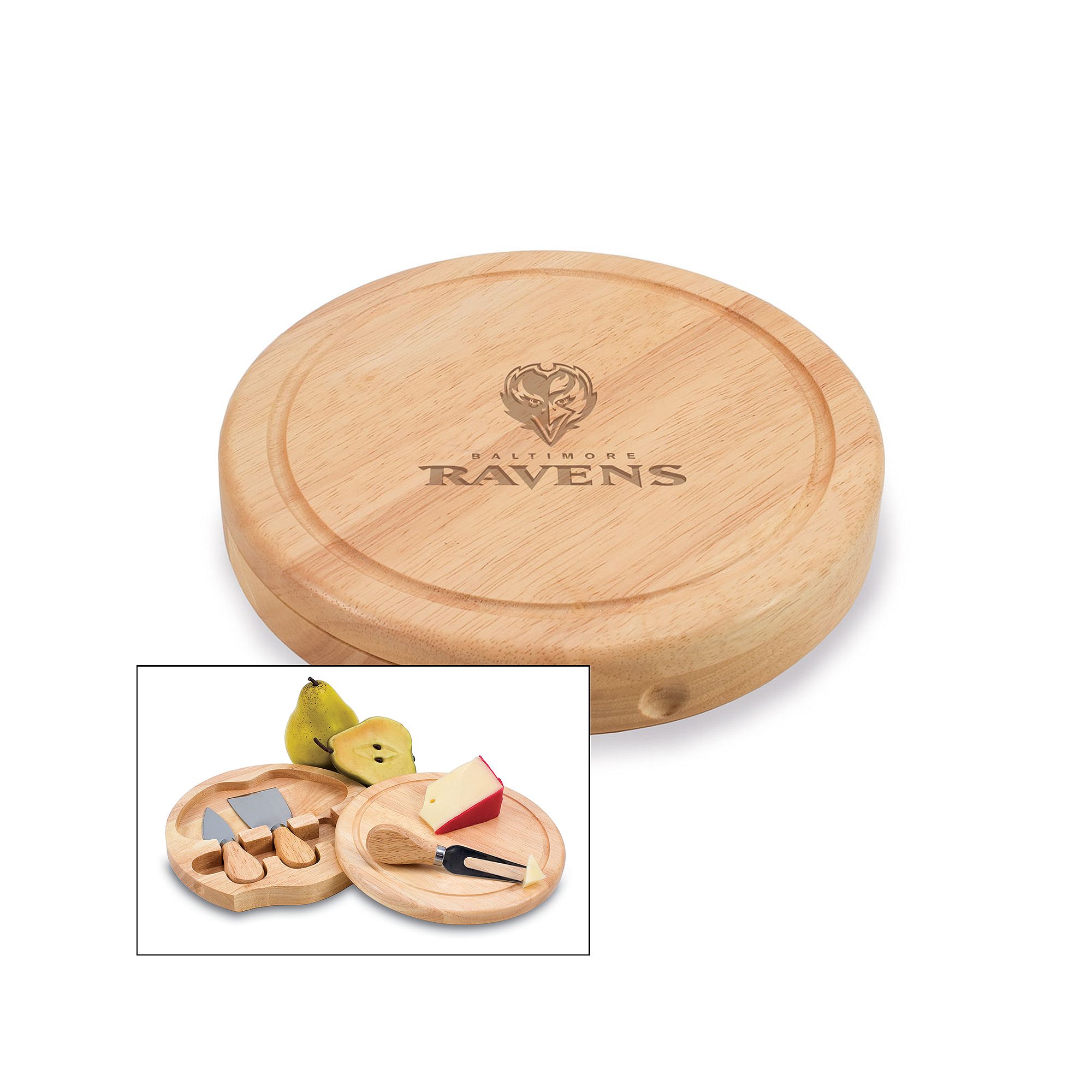 Picnic Time Baltimore Ravens Brie Cheese Board Set