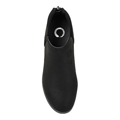 Journee Livvy Women's Back Heel Zip Stacked Heel Booties