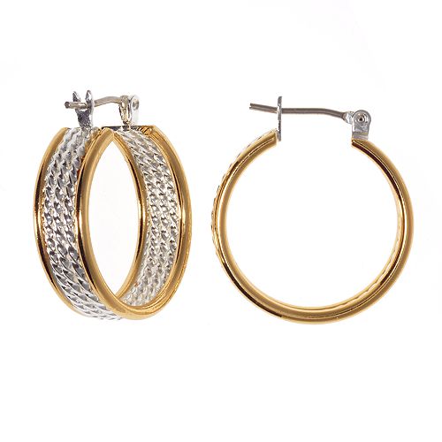 SONOMA Goods for Life® Two Tone Twist Rope Hoop Earrings