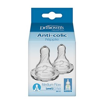 Dr. Brown's Natural Flow 2 pk Level 2 Standard Nipples
