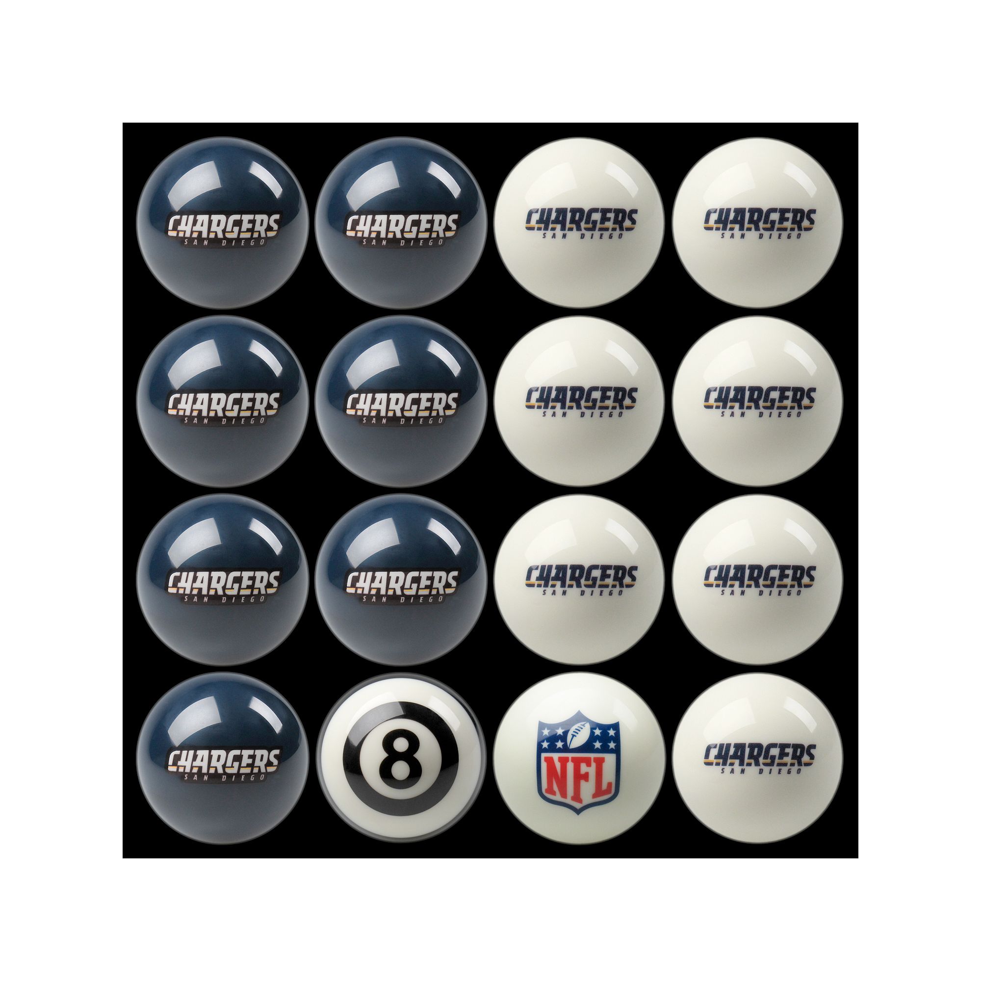 San Diego Chargers Home vs. Away 16-pc. Billiard Ball Set, Multi