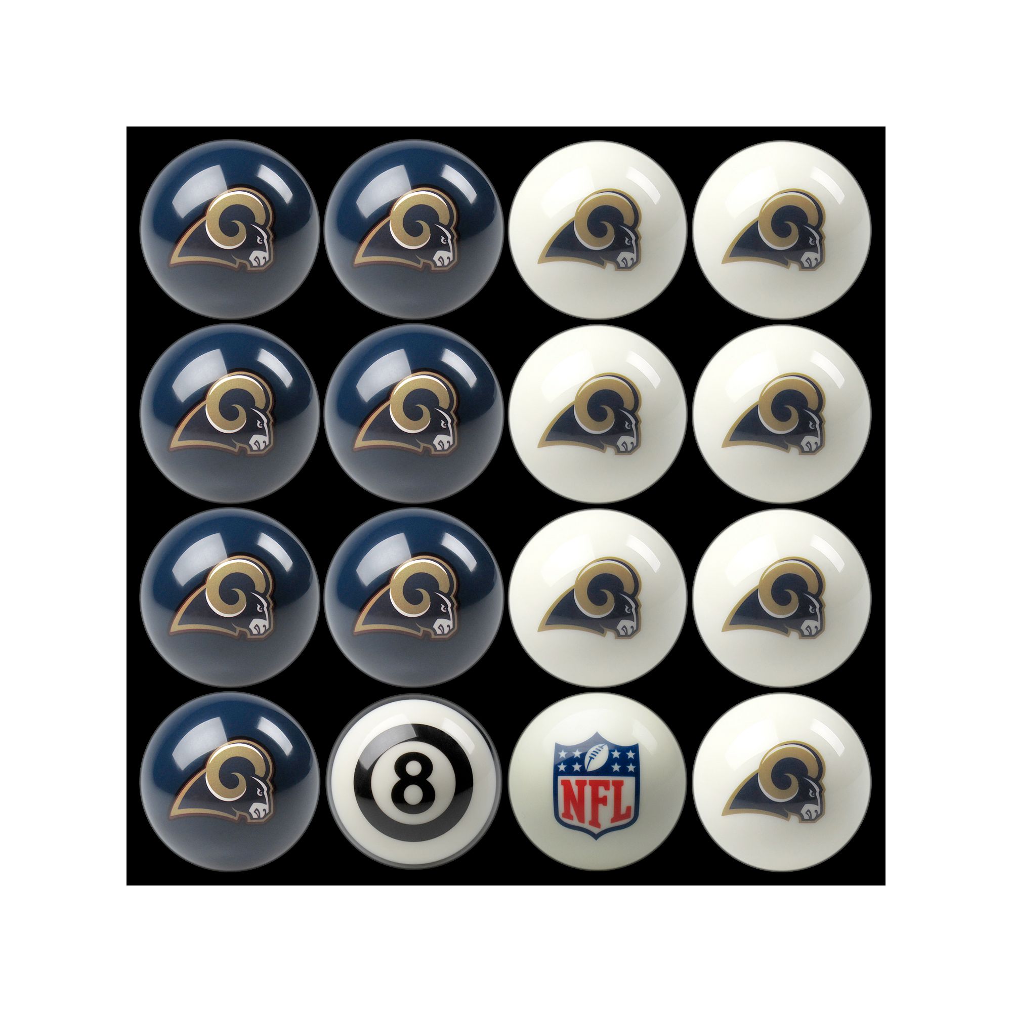 Los Angeles Rams Home vs. Away 16-pc. Billiard Ball Set, Team