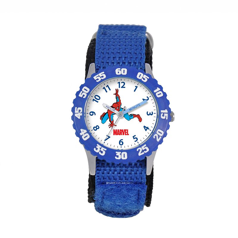Marvel Spider-Man Time Teacher Stainless Steel Watch, Boy's, Blue
