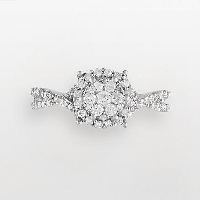 10k White Gold 1/2-ct. T.W. Diamond Frame Ring