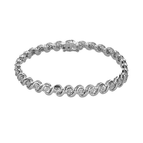 Sterling Silver 1/2ct. T.W. RoundCut Diamond Tennis Bracelet