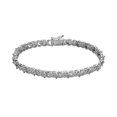 Sterling Silver 1/2-ct. T.W. Diamond X Tennis Bracelet