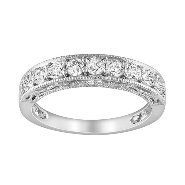Stella Grace Sterling Silver Lab-Created White Sapphire Engagement Ring