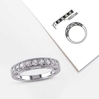 Stella Grace Sterling Silver Lab-Created White Sapphire Engagement Ring