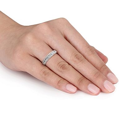 Stella Grace Sterling Silver Lab-Created White Sapphire Engagement Ring