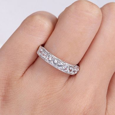 Stella Grace Sterling Silver Lab-Created White Sapphire Engagement Ring