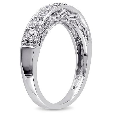 Stella Grace Sterling Silver Lab-Created White Sapphire Engagement Ring