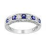 Stella Grace Sterling Silver Lab-Created Blue and White Sapphire Stack Ring