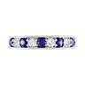 Stella Grace Sterling Silver Lab-Created Blue and White Sapphire Stack Ring