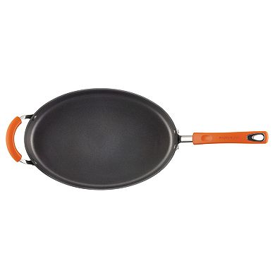 Rachael Ray Hard-Anodized Oval Sauté Pan Nonstick with Lid, 5-Quart