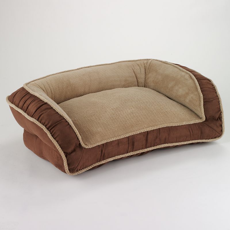 Dog Lounge Deep-Seated Rectangle Pet Bed - 40 x 25, Brown