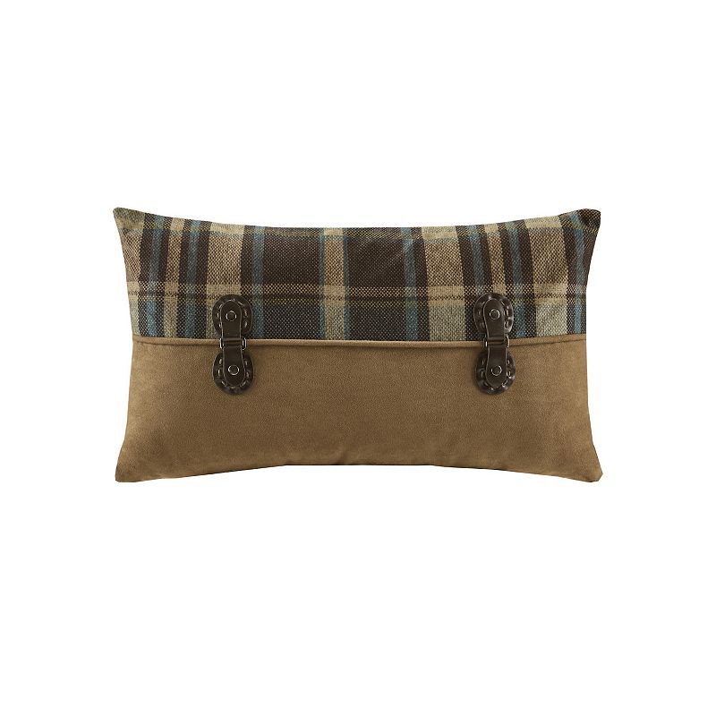 Woolrich Pieced Oblong Decorative Pillow, Brown Features 12 x 20 Solid & plaid fabrics Construction & Care Polyester Spot clean Imported  Size: One Size. Color: Brown. Gender: unisex. Age Group: adult. Pattern: Lodge/Cabin.