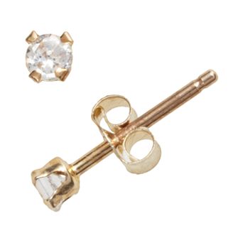 10k Gold Cubic Zirconia Stud Earrings