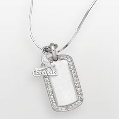 LogoArt St. Louis Cardinals Sterling Silver Crystal Logo Pendant