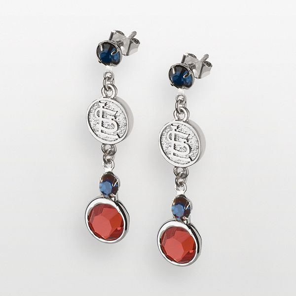 St. Louis Cardinals Crystal Logo Earrings - Sports Unlimited