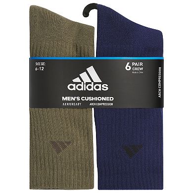 Men's adidas 6-pack Athletic Cushioned Crew Socks