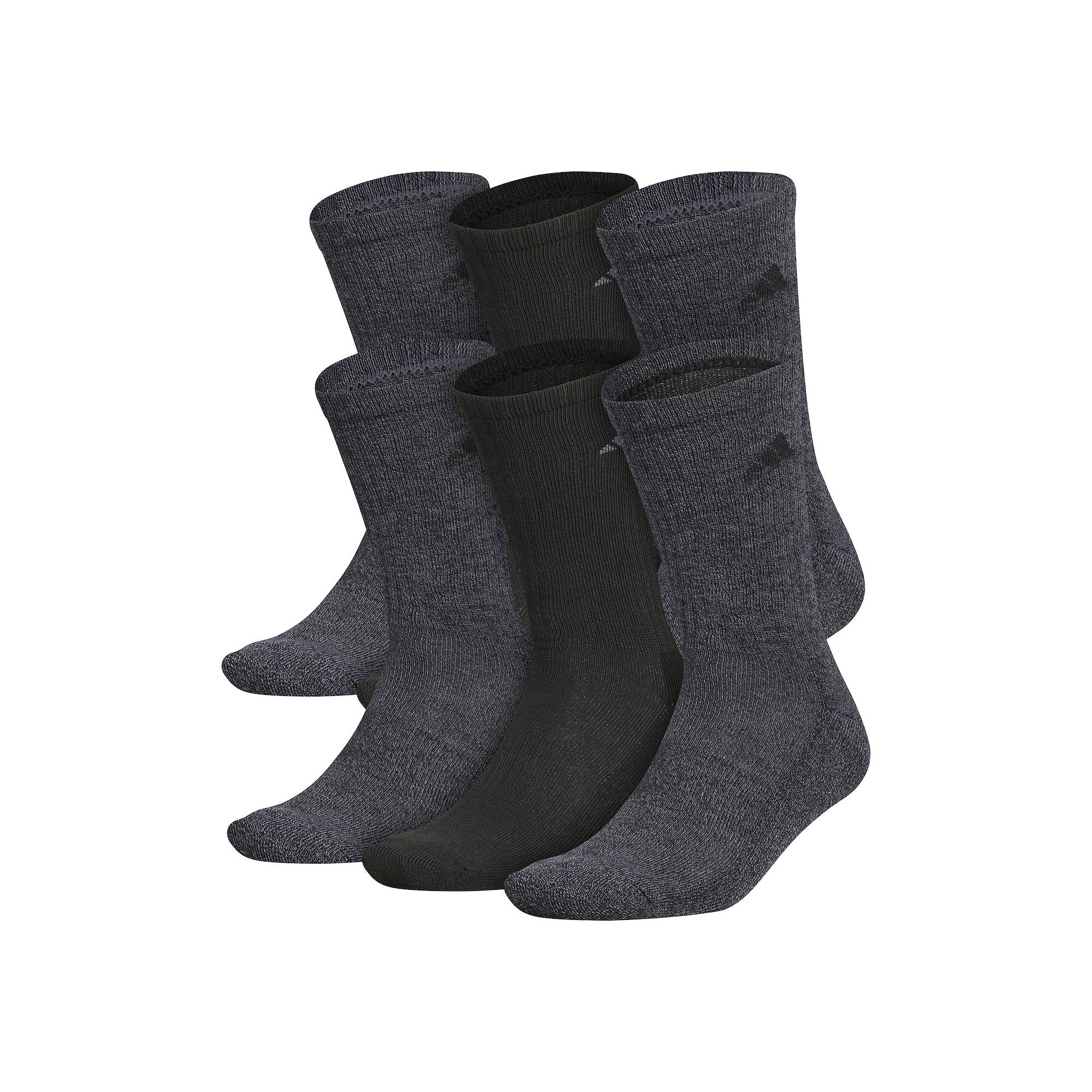 Mens adidas 6-pack Solid Color Athletic Cushioned Crew Socks, Size: 8-12, 