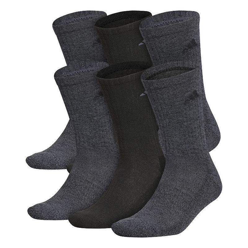 Men's adidas 6-pack Athletic Cushioned Crew Socks, Size: 6-12, Gray Marl