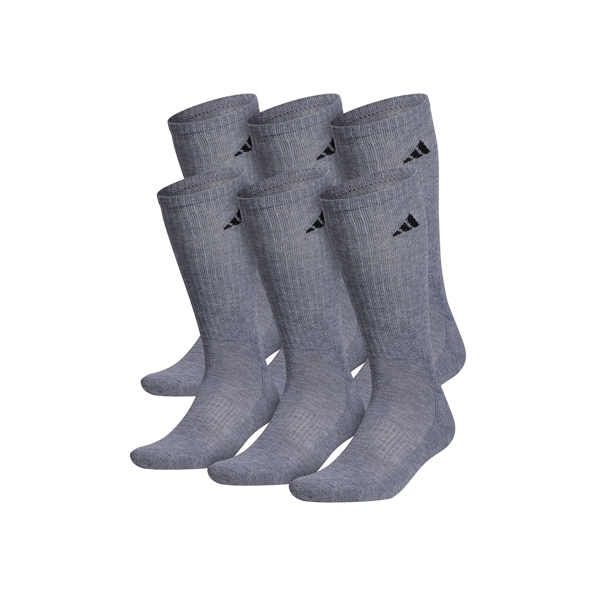 Mens adidas 6-pack Solid Color Athletic Cushioned Crew Socks, Size: 8-12, 
