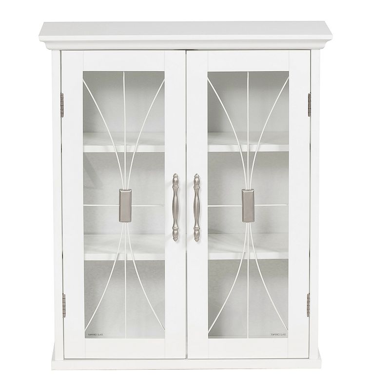 92437125 Elegant Home Fashions Rose Wall Cabinet, White sku 92437125