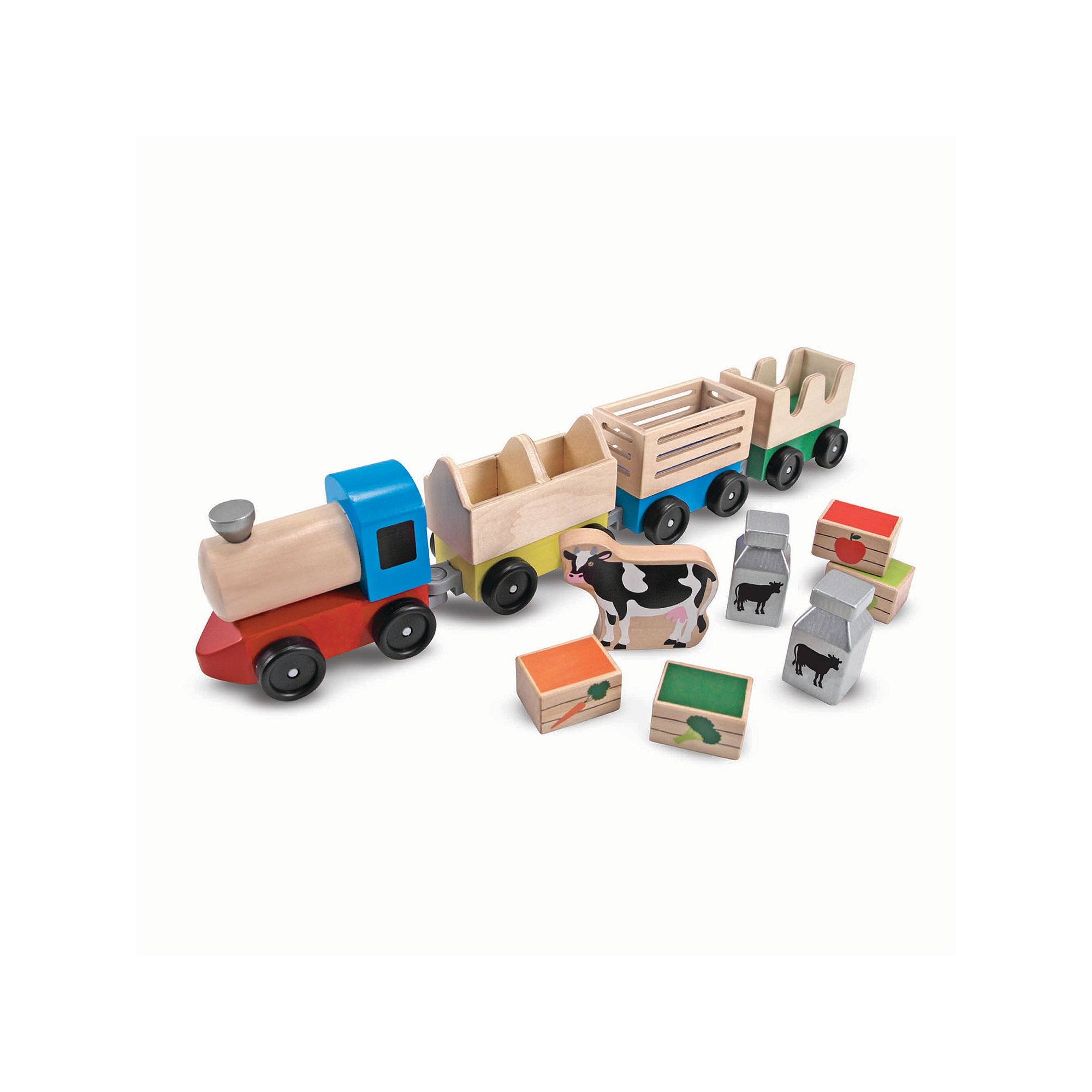Melissa & Doug Wooden Farm Train Playset, Multicolor