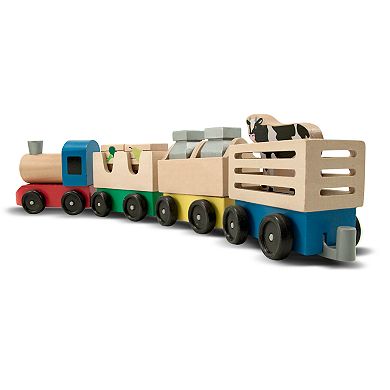 Melissa & Doug Wooden Farm Train Playset