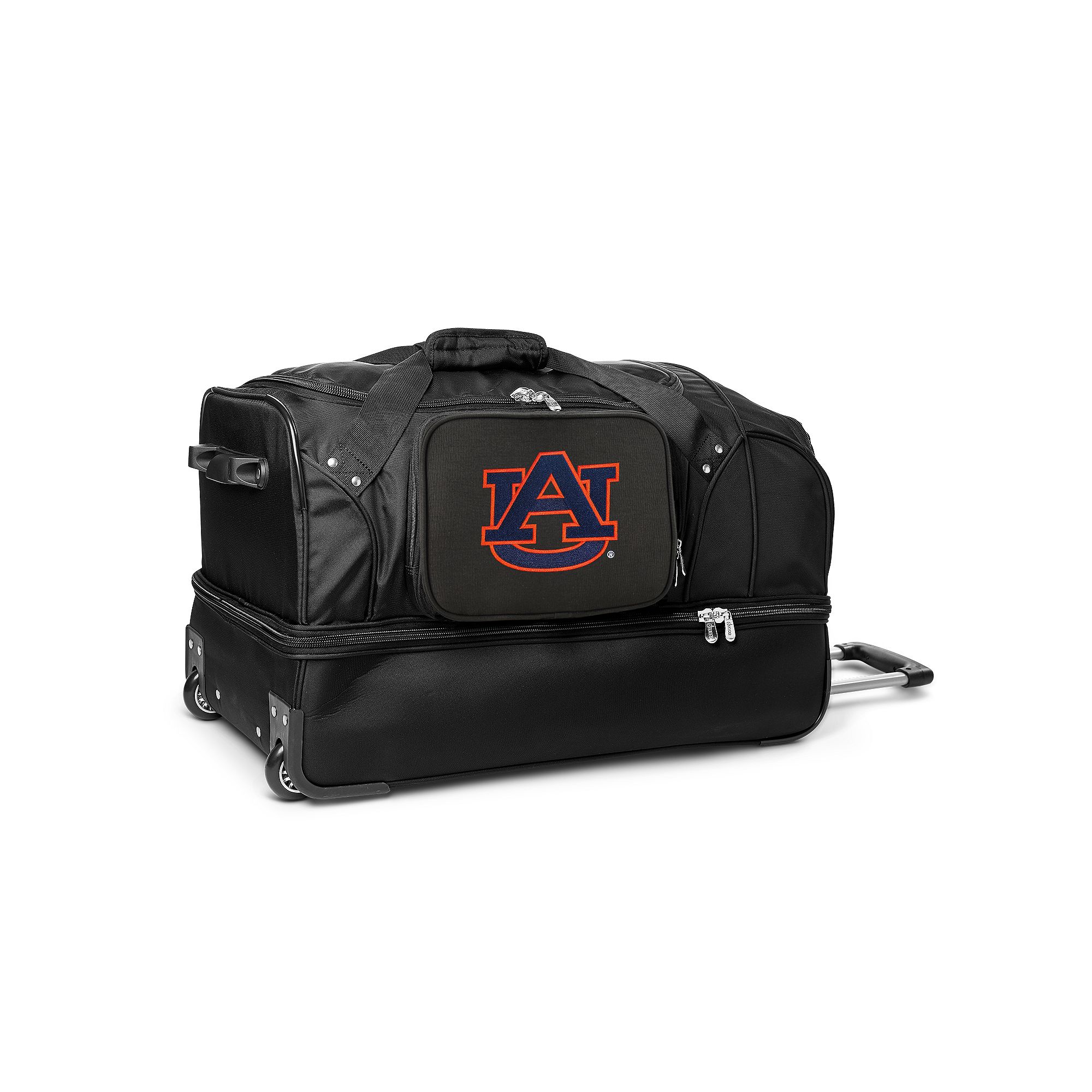 Auburn Tigers 27-Inch Rolling Duffel Bag, Black