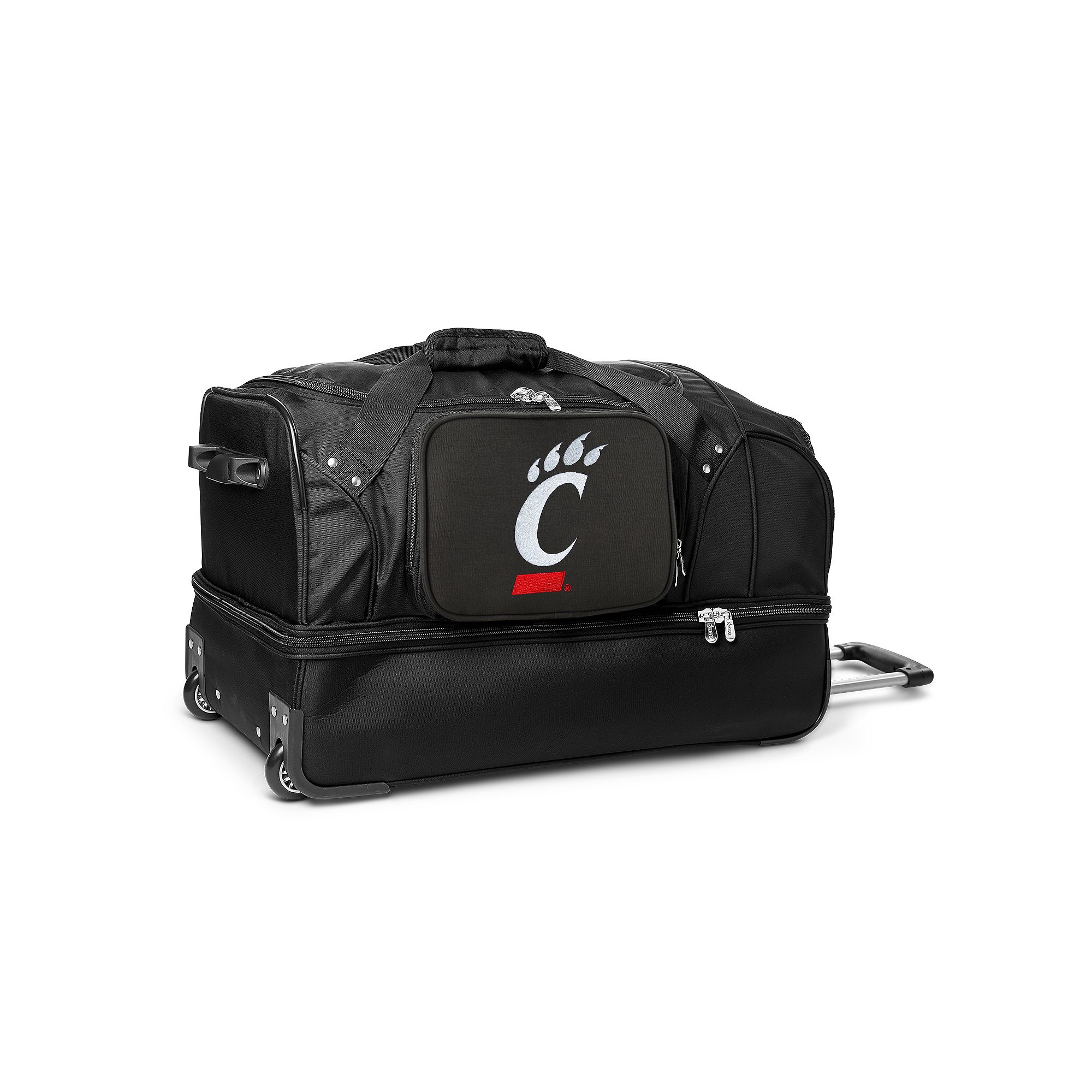 Cincinnati Bearcats 27-Inch Rolling Duffel Bag, Black