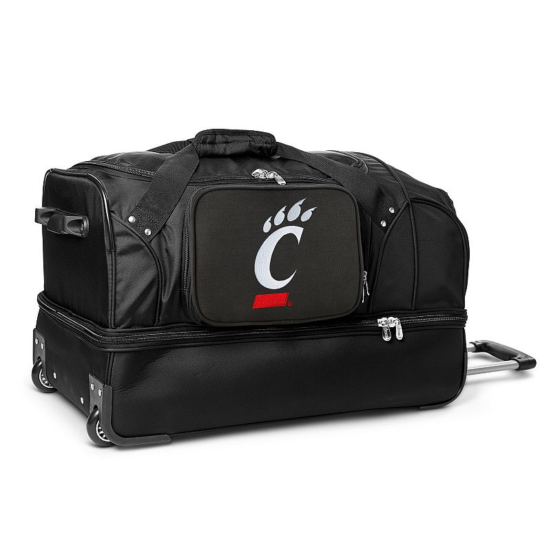 Cincinnati Bearcats 27-Inch Rolling Duffel Bag, Black