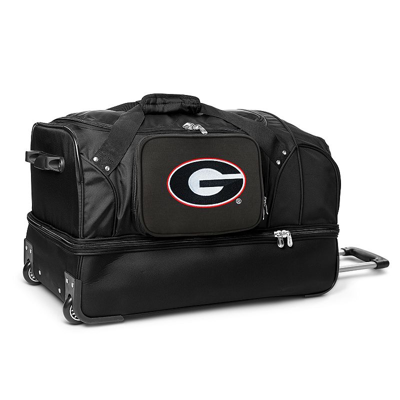 Georgia Bulldogs 27-Inch Rolling Duffel Bag, Black