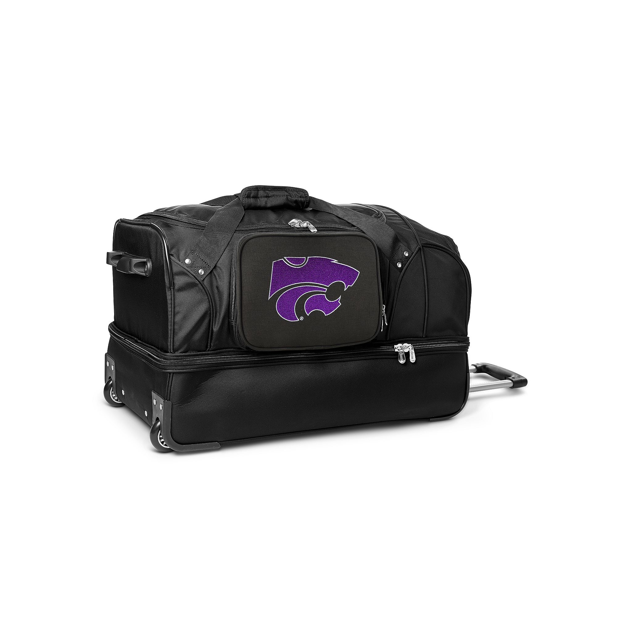Kansas State Wildcats 27-Inch Rolling Duffel Bag, Black