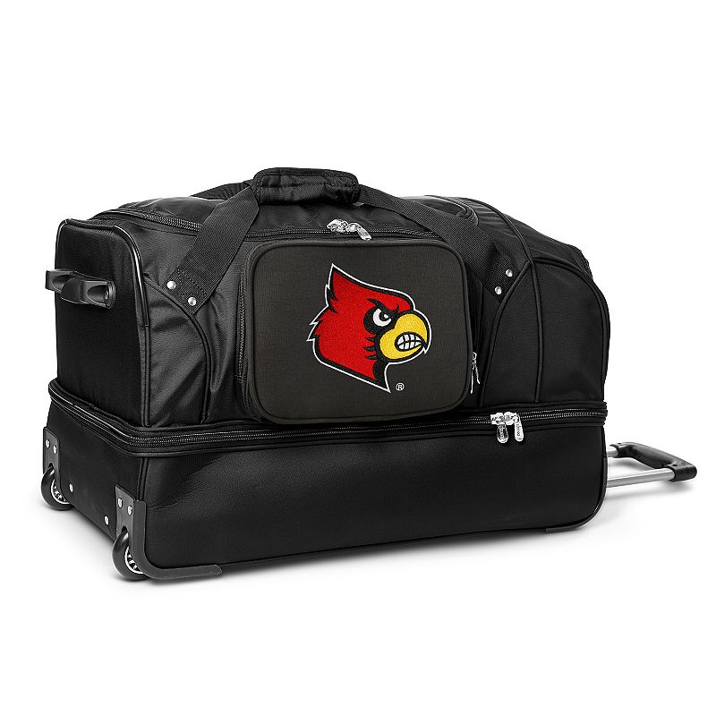 Louisville Cardinals 27-Inch Rolling Duffel Bag, Black
