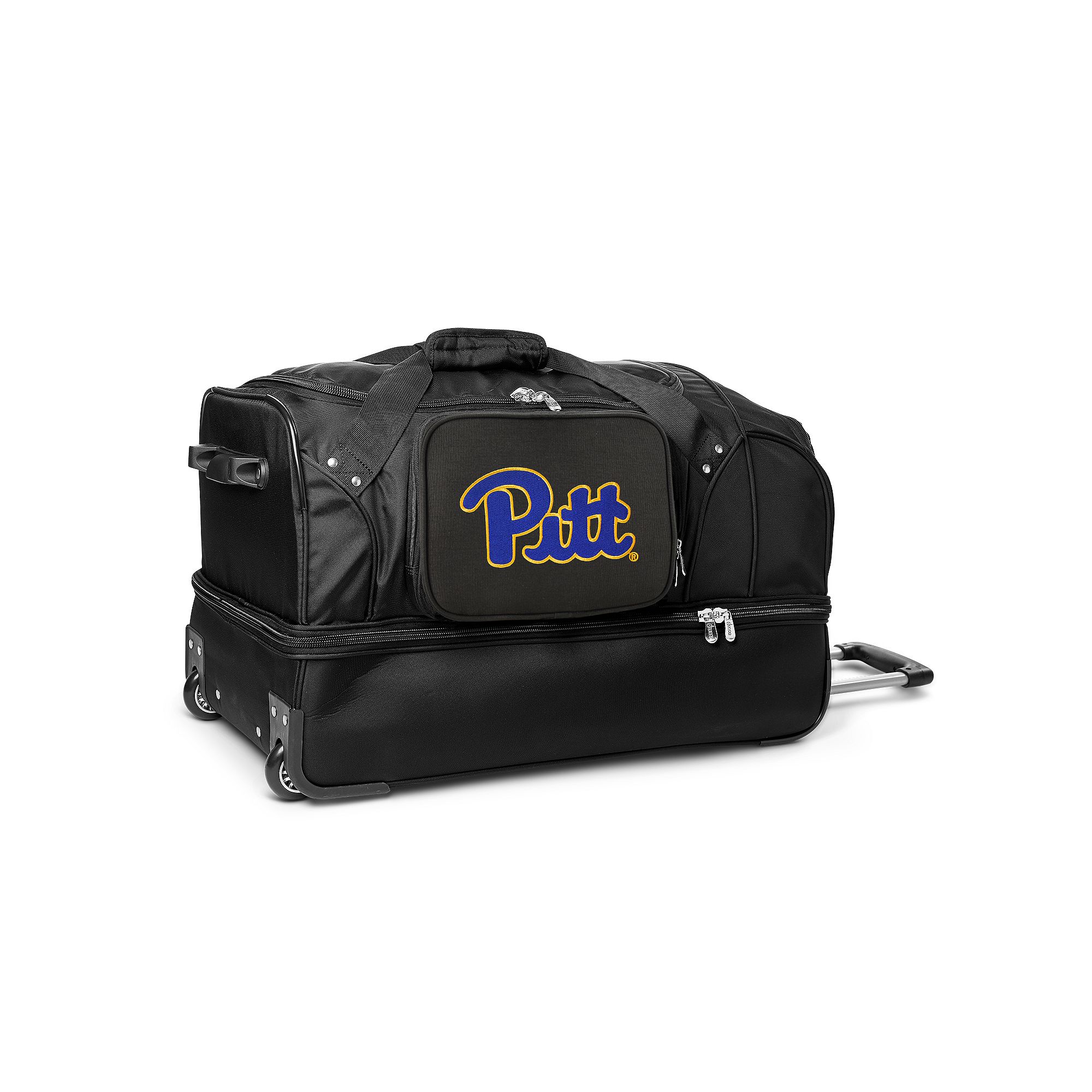 Pitt Panthers 27-Inch Rolling Duffel Bag, Black