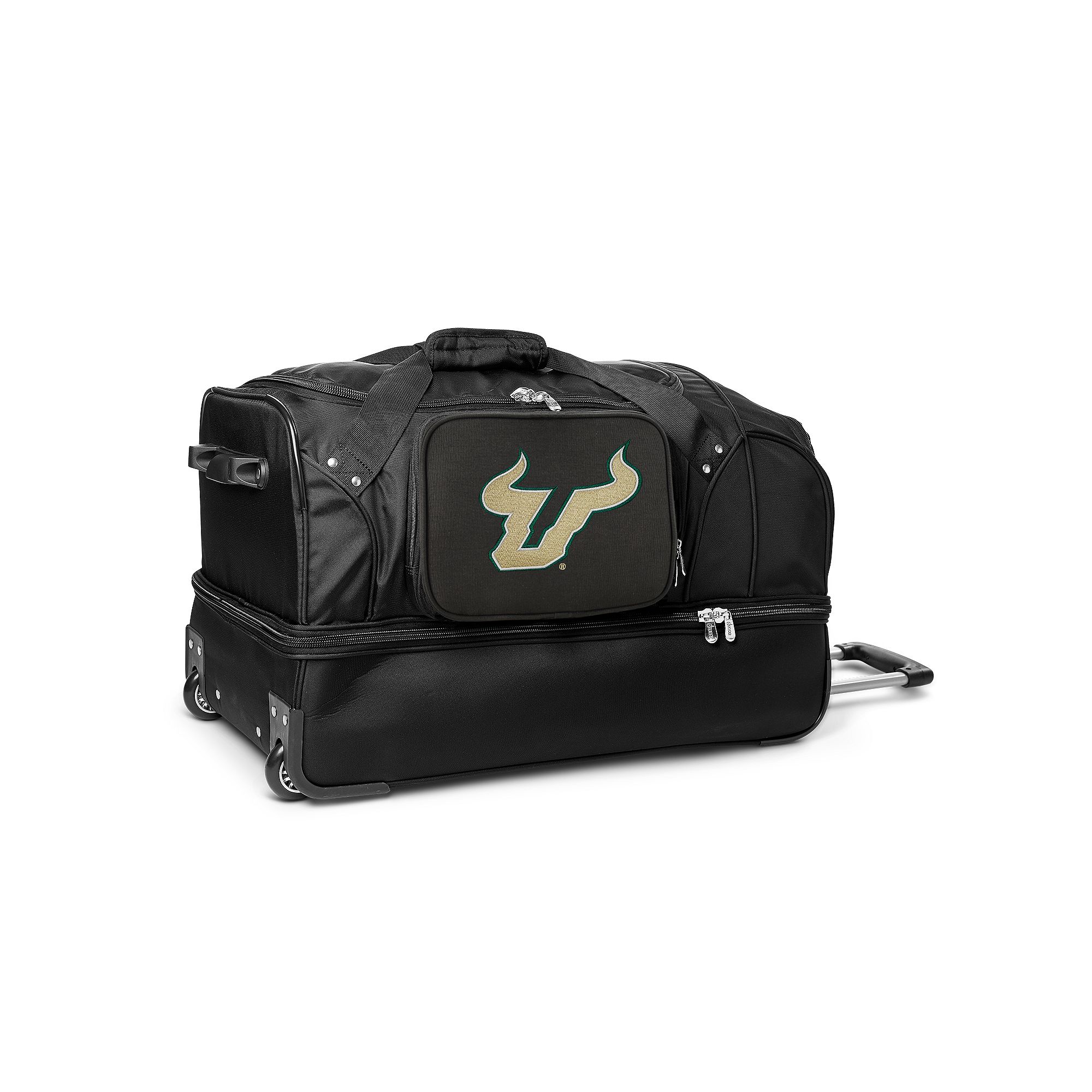South Florida Bulls 27-Inch Rolling Duffel Bag, Usf Black