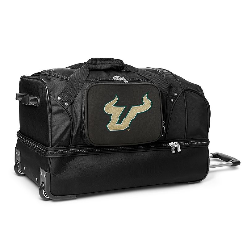 South Florida Bulls 27-Inch Rolling Duffel Bag, Usf Black