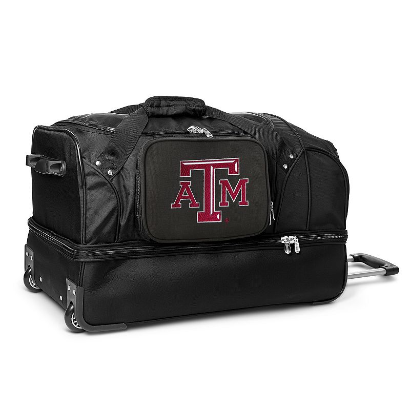 Texas A & M Aggies 27-Inch Rolling Duffel Bag, Black