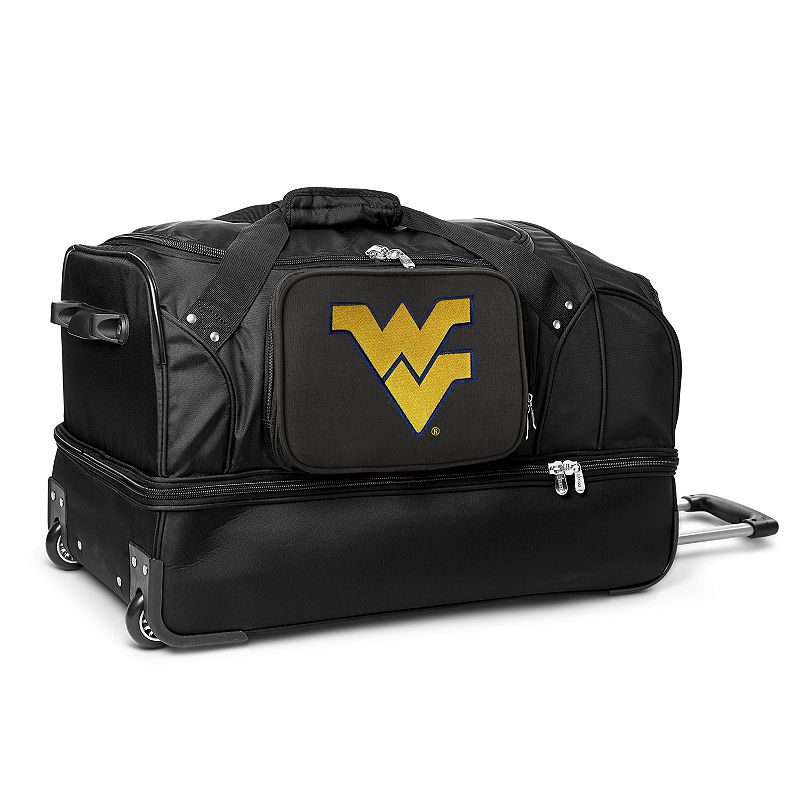 West Virginia Mountaineers 27-Inch Rolling Duffel Bag, Black