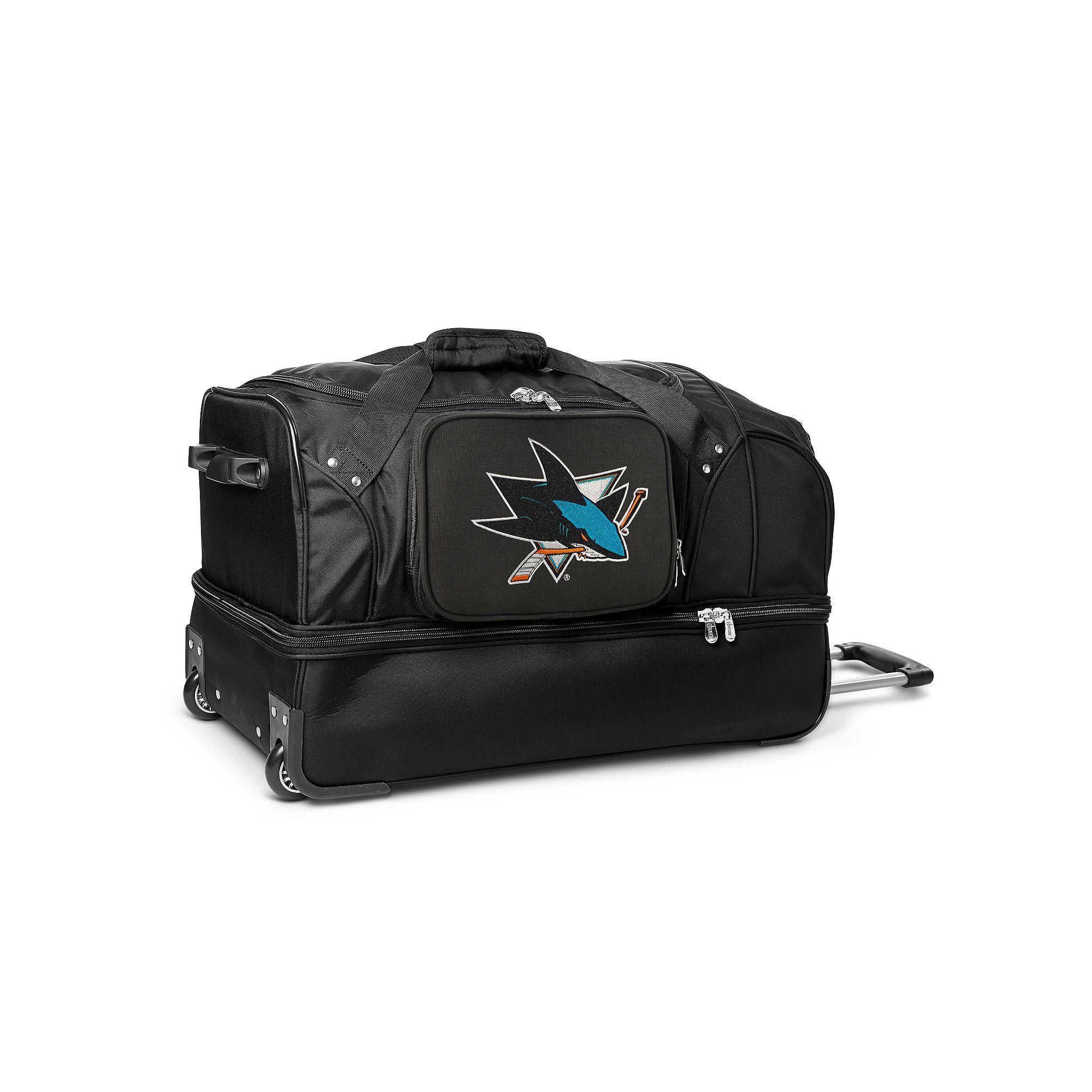 San Jose Sharks 27-Inch Rolling Duffel Bag, Sks Black