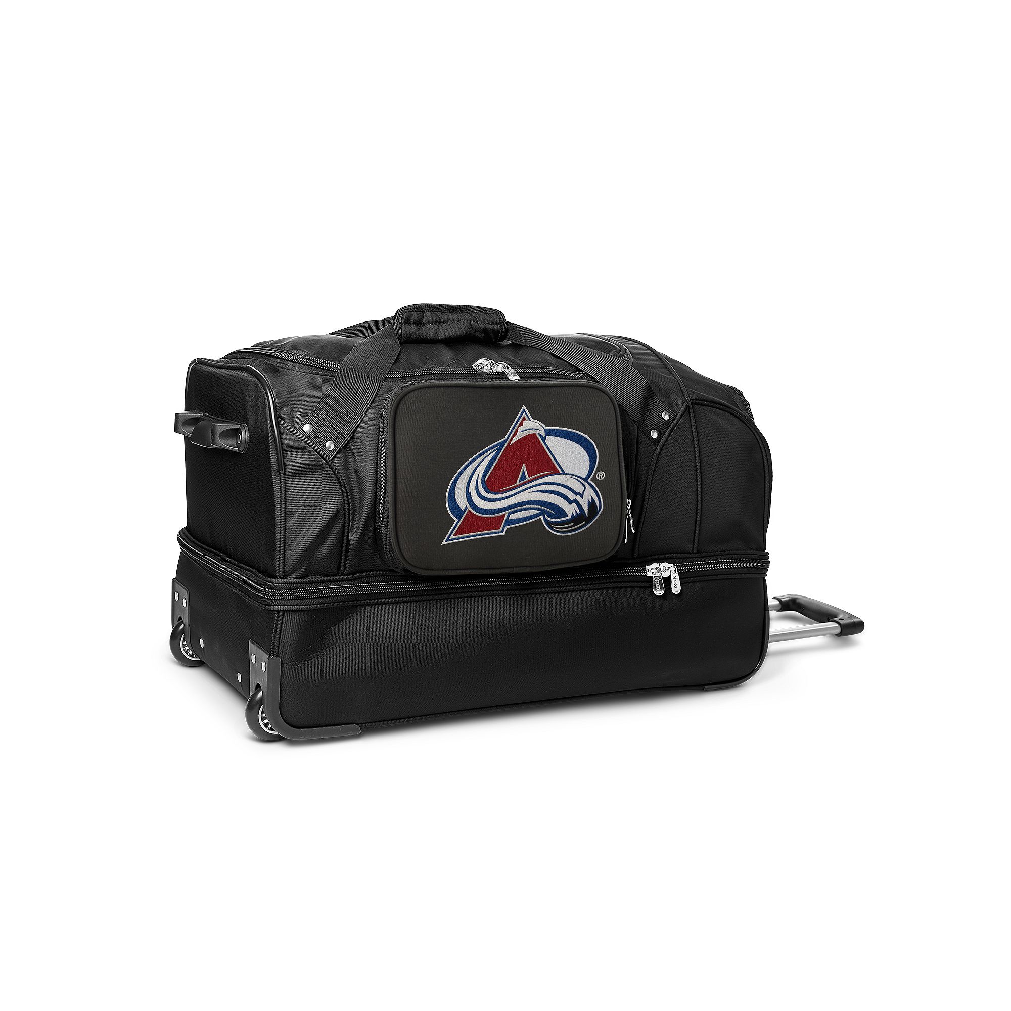 Colorado Avalanche 27-Inch Rolling Duffel Bag, Black