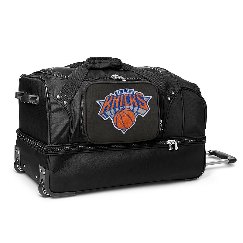 New York Knicks 27-Inch Rolling Duffel Bag, Black