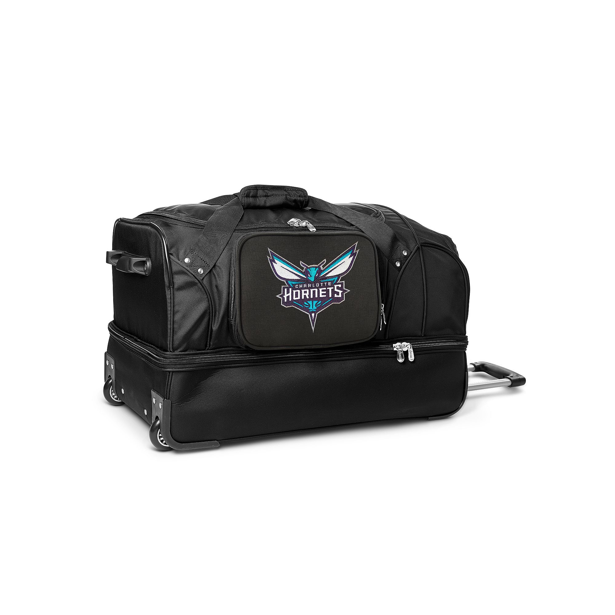 Charlotte Hornets 27-Inch Rolling Duffel Bag, Chr Black