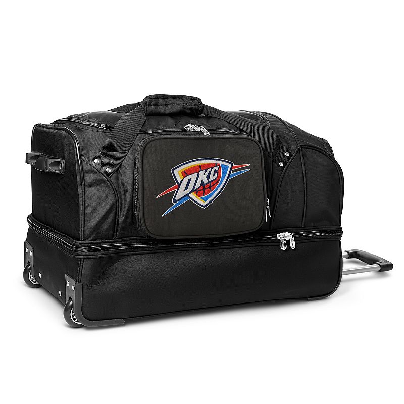Oklahoma City Thunder 27-Inch Rolling Duffel Bag, Black