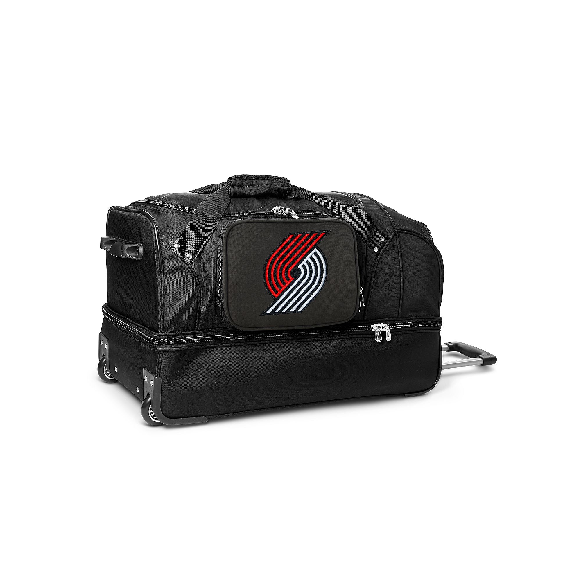 Portland Trail Blazers 27-Inch Rolling Duffel Bag, Black